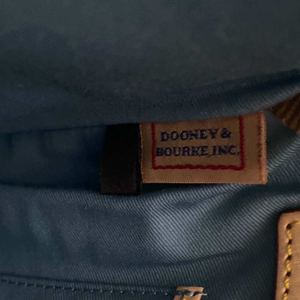 Dooney & Bourke Aqua Patent Leather Tote with Tan Straps - Picture 10 of 13